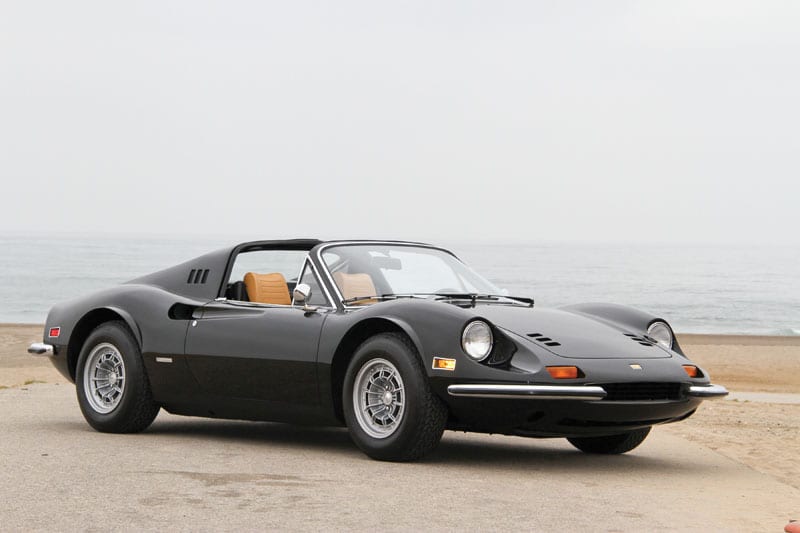 Flares at the fenders, 1974 Dino 246 GTS 'Chairs & Flares', auctioned by RM Sotheby's in August 2013 for $473,000 (£302,750). Photo RM Sotheby's, Pawel Litwinski The Dino 50 years of the 'affordable' Ferrari By Dr Vincent van der Vinne and JBR Capital